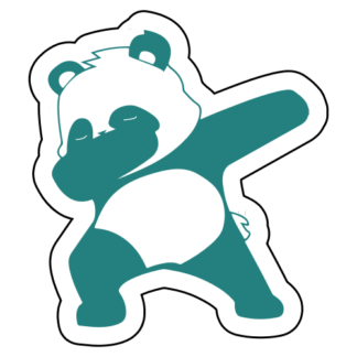 Dabbing Panda Sticker (Turquoise)